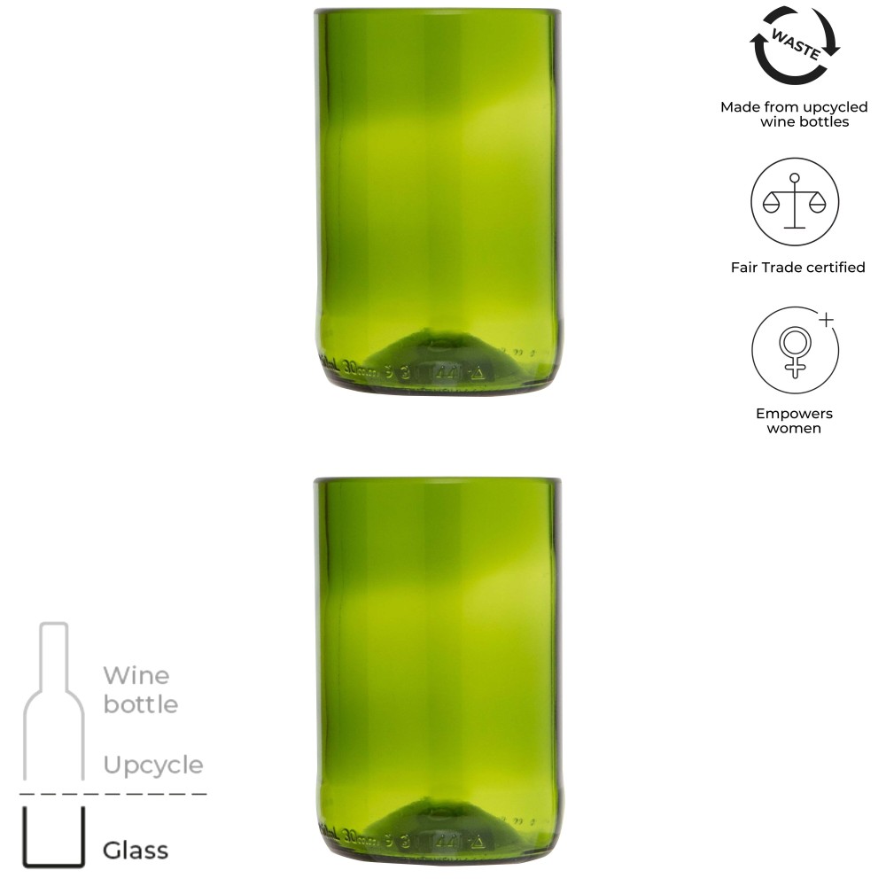 Originalhome 280 ml Trinkglas Set, grün (Glas)