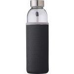 Glass bottle (500 ml) with neoprene sleeve, black (9301-01CD)