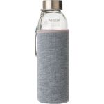 Glass bottle (500 ml) with neoprene sleeve Nika, grey (9301-03)