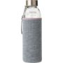 Glass bottle (500 ml) with neoprene sleeve Nika, grey