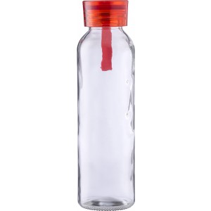 Glass drinking bottle (500 ml) Anouk, red (Water bottles)