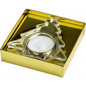 Glass tea light holder Casey, gold (Candles)