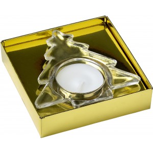 Glass tea light holder Casey, gold (Candles)