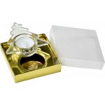 Glass tea light holder Casey, gold (4896-31)