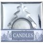 Glass tea light holder Casey, silver