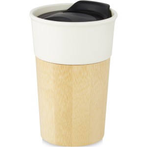 Pereira 320 ml porcelain mug with bamboo outer wall, Off whi (Glasses)