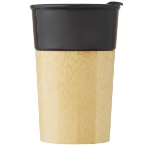 Pereira 320 ml porcelain mug with bamboo outer wall, Shiny b (Glasses)
