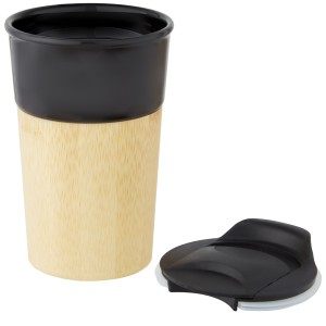 Pereira 320 ml porcelain mug with bamboo outer wall, Shiny b (Glasses)