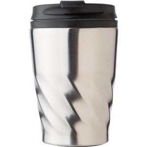 PP and stainless steel mug Rida, silver (Glasses)