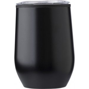 Stainless steel travel mug Zoe, black (Glasses)