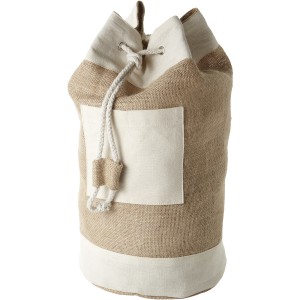 Goa sailor duffel bag made from jute, Natural, White (Shoulder bags)