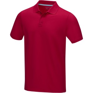 Graphite short sleeve men's GOTS organic polo, Red (Polo shirt, 90-100% cotton)