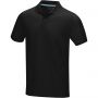 Graphite short sleeve men's GOTS organic polo, Solid black