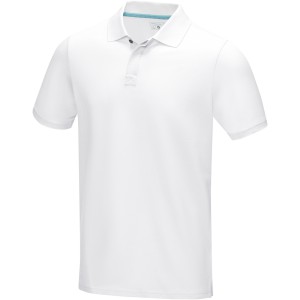 Graphite short sleeve men's GOTS organic polo, White (Polo shirt, 90-100% cotton)