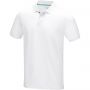 Graphite short sleeve men's GOTS organic polo, White