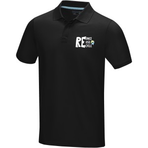 Graphite short sleeve men's  organic polo, Solid black (Polohemden, 90-100% Baumwolle)