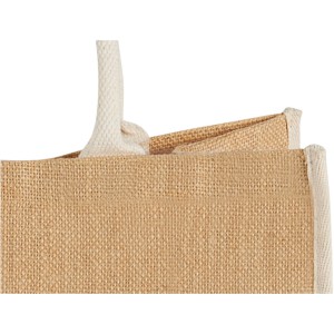 Harry large tote bag made from jute, Natural,White (cotton bag)