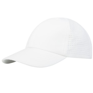 Mica 6 panel GRS recycled cool fit cap, White (Hats)