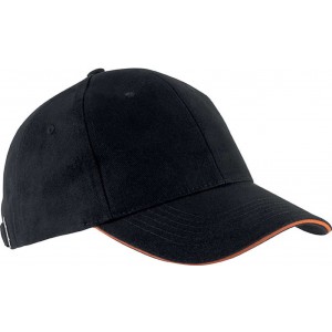 ORLANDO - 6 PANELS CAP, Black/Orange (Hats)