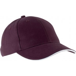 ORLANDO - 6 PANELS CAP, Burgundy/White (Hats)