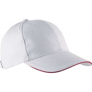 ORLANDO - 6 PANELS CAP, White/Red (Hats)