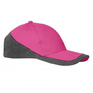 RACING - TWO-TONE 6 PANEL CAP, Fuchsia/Dark Grey (Hats)