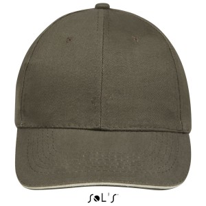 SOL'S BUFFALO - SIX PANEL CAP, Army/Beige (Hats)