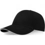 Topaz 6 panel GRS recycled sandwich cap, Solid black