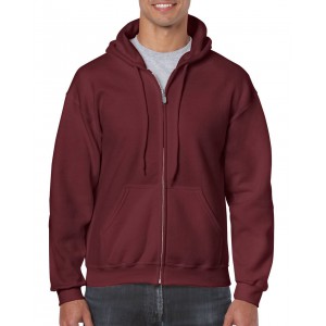 HEAVY BLEND(tm) ADULT FULL ZIP HOODED SWEATSHIRT, Maroon (Pullovers)