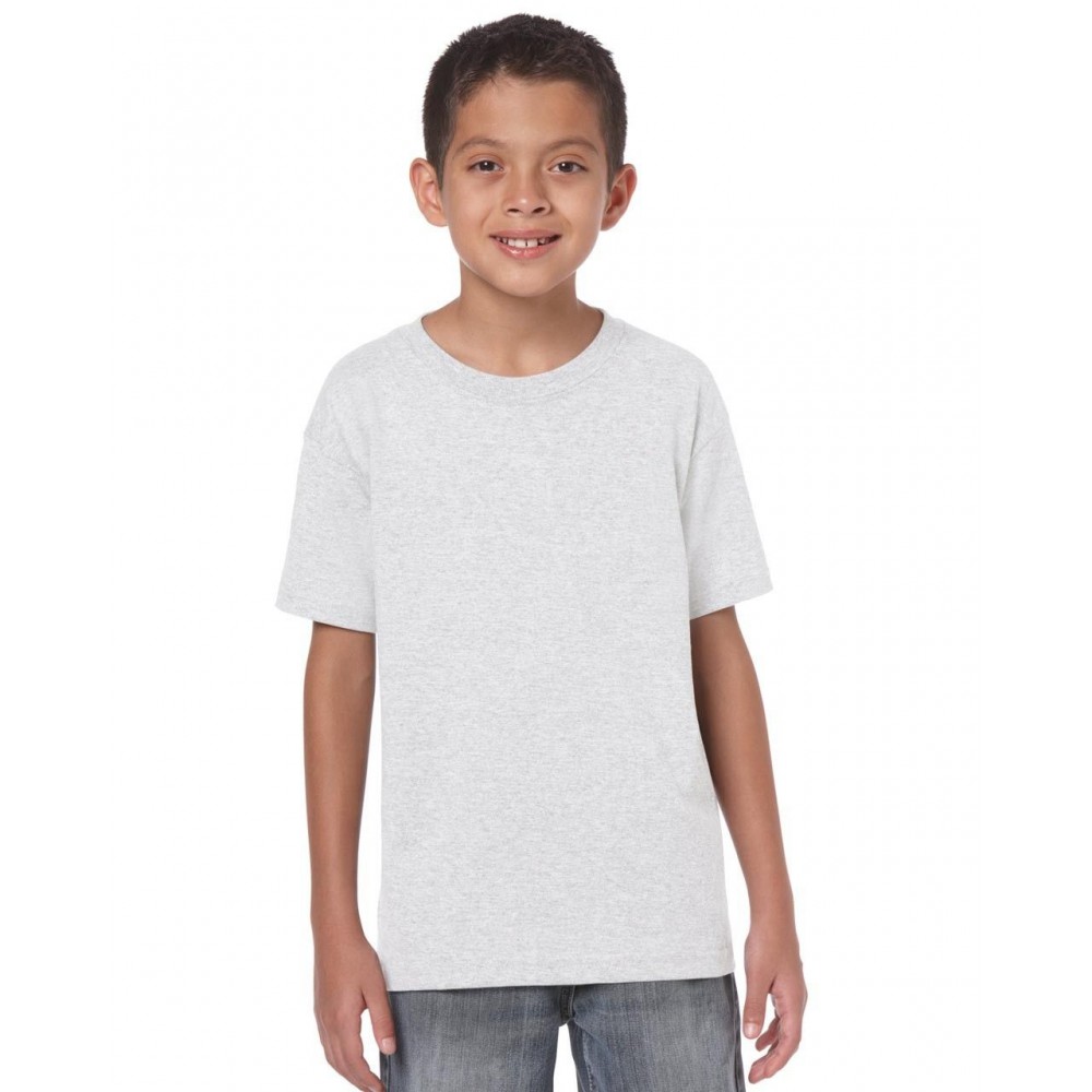 Printed HEAVY COTTON™ YOUTH T-SHIRT, Ash Grey, S (T-shirt, 90-100% cotton)