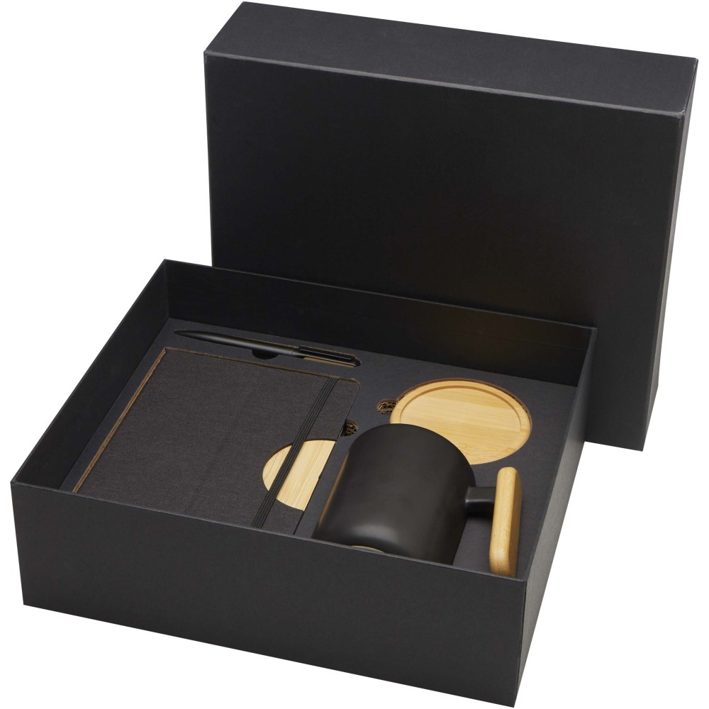 Laura A5 Hardcover Notizbuch und Kugelschreiber Set, schwarz (Hefte, Notizbücher)