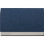 Horizontal, curved business card holder, blue (7229-05)