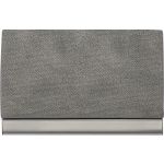 Horizontal, curved business card holder, grey (7229-03)