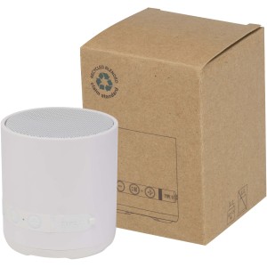 Hunor 3W recycled plastic wireless speaker, White <font size=1>[ENG]</font>