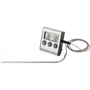 Fleisch-Thermometer aus ABS-Kunststoff Warren, Schwarz/Silbe