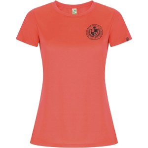 Imola short sleeve women's sports t-shirt, Fluor Coral (T-shirt, mixed fiber, synthetic)