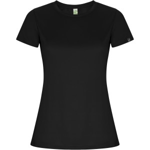 Imola short sleeve women's sports t-shirt, Solid black (T-shirt, mixed fiber, synthetic)