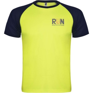 Indianapolis short sleeve kids sports t-shirt, Fluor Yellow, Navy Blue (T-shirt, mixed fiber, synthetic)