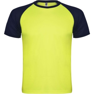 Indianapolis short sleeve kids sports t-shirt, Fluor Yellow, Navy Blue (T-shirt, mixed fiber, synthetic)