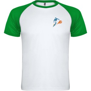 Indianapolis short sleeve unisex sports t-shirt, White, Fern green (T-shirt, mixed fiber, synthetic)