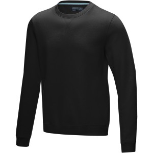 Jasper men's GOTS organic GRS recycled crewneck sweater, Solid black (Pullovers)