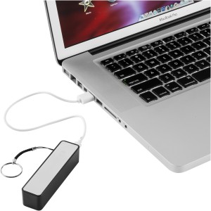 Jive 2000 mAh power bank, solid black,White (Powerbanks)