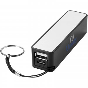 Jive 2000 mAh power bank, solid black,White (Powerbanks)