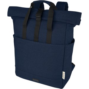 Joey 15? GRS recycled canvas rolltop laptop backpack 15L, Navy (Backpacks)