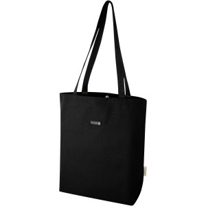 Joey GRS recycled canvas versatile tote bag 14L, Solid black (cotton bag)