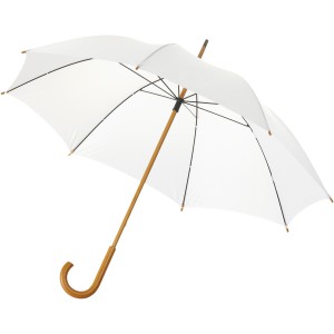 Jova 23" Regenschirm mit Holzstange und -griff, weiss