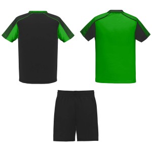 Juve unisex sports set, Fern green, Solid black (T-shirt, mixed fiber, synthetic)