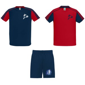 Juve unisex sports set, Red, Navy Blue (T-shirt, mixed fiber, synthetic)