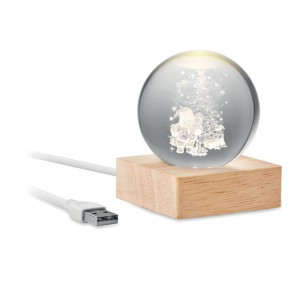 Christmas LED glass ball, Wood <font size=1>[ENG]</font>
