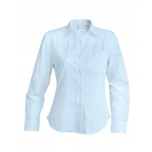 LADIES' LONG-SLEEVED OXFORD SHIRT, Oxford Blue <font size=1>[ENG]</font>